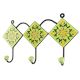 Pea Green Floral Ceramic Tile Hook